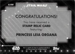 2020 Princess Leia Organa Topps Star Wars Masterwork STAMP RELIC #SC-PLW