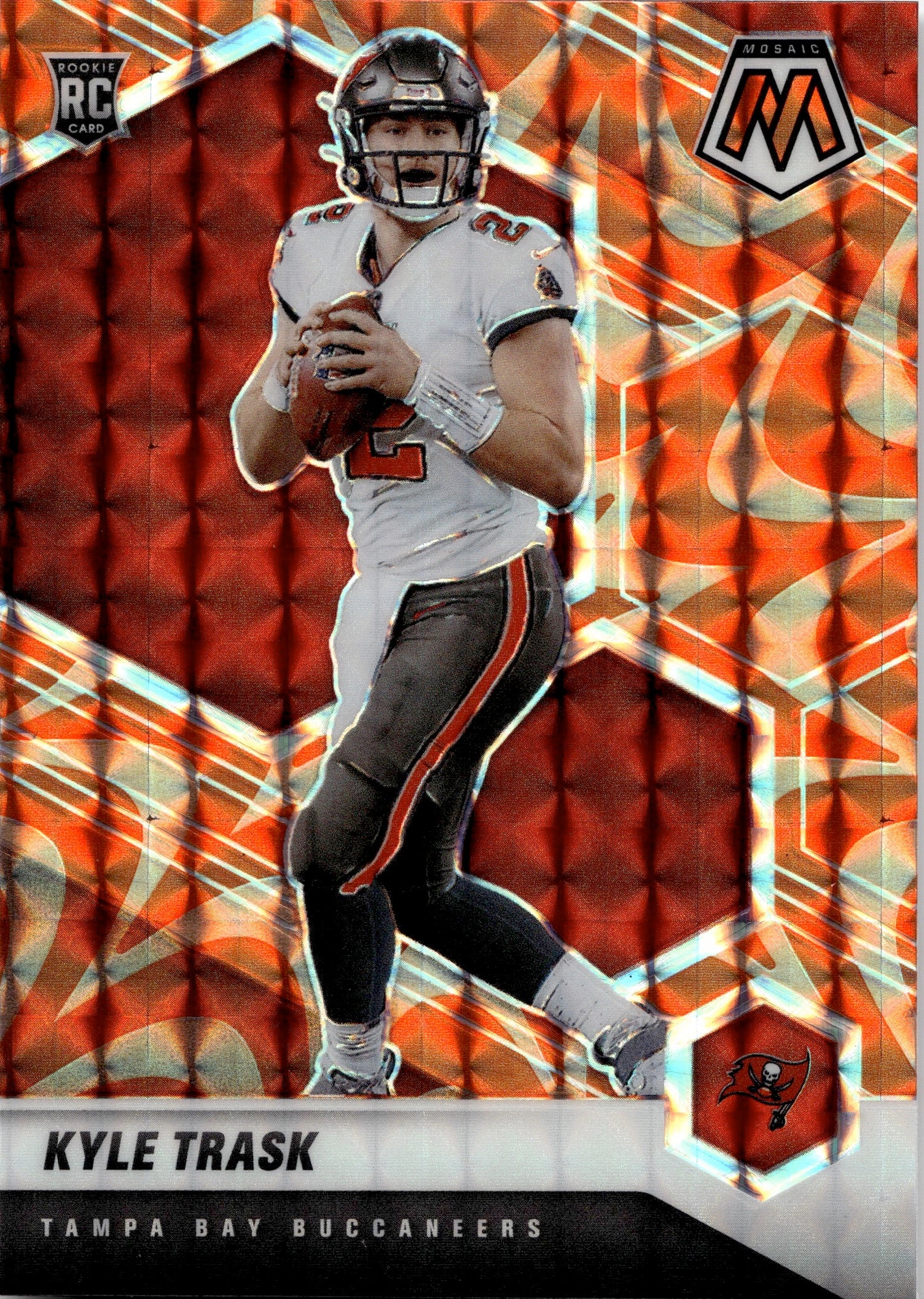 2021 Kyle Trask Panini Mosaic ORANGE REACTIVE ROOKIE RC #309 Tampa Bay