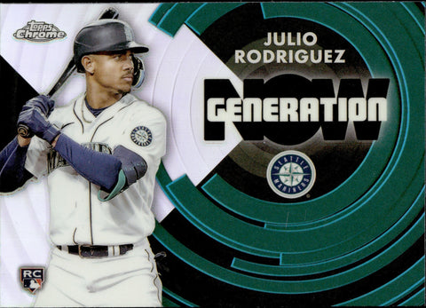 2022 Julio Rodriguez Topps Chrome Update Series GENERATION NOW REFRACTOR ROOKIE RC #GNC-24 Seattle Mariners 3