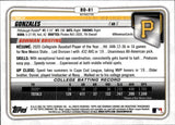 2020 Nick Gonzales Bowman Chrome Draft REFRACTOR #BD-81 Pittsburgh Pirates 2