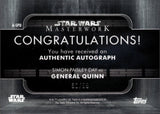 2020 Simon Paisley Day as General Quinn Topps Star Wars Masterwork BLUE AUTO 81/99 AUTOGRAPH #A-SPD