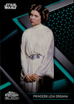 2022 Princess Leia Organa Topps Chrome Black Star Wars GREEN REFRACTOR 80/99 #8 A New Hope