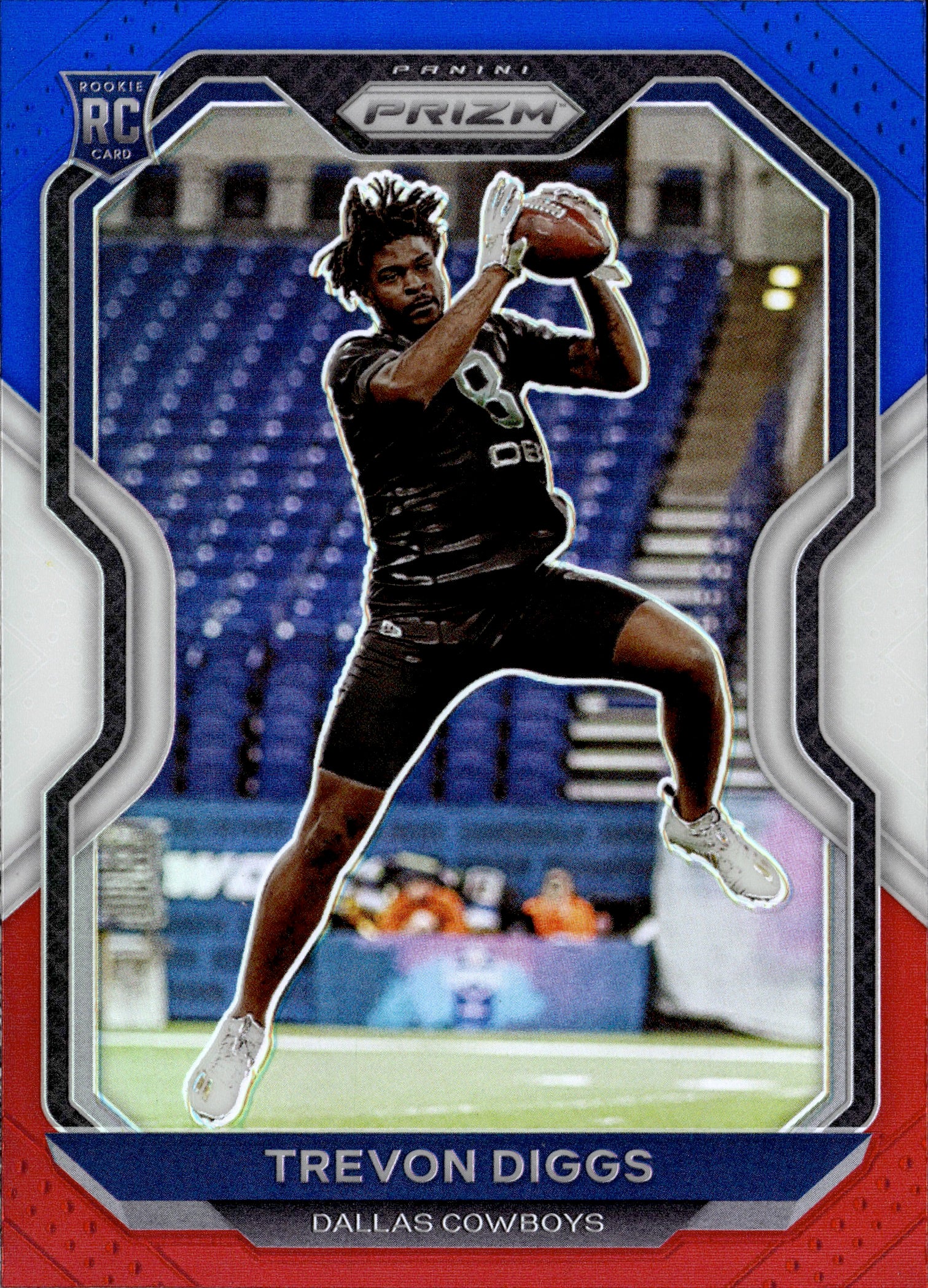 2020 Trevon Diggs Panini Prizm RED WHITE & BLUE ROOKIE RC #335 Dallas