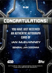 2020 Ian McElhinney as General Jan Dodonna Topps Star Wars Holocron GREEN AUTO 17/99 AUTOGRAPH #A-IM A New Hope