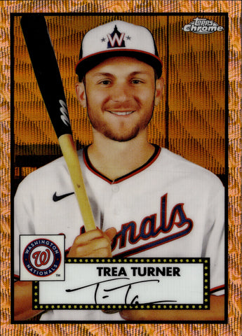 2021 Trea Turner Topps Chrome Platinum Anniversary GOLD AND ROSE GOLD WAVE REFRACTOR 18/50 #338 Washington Nationals