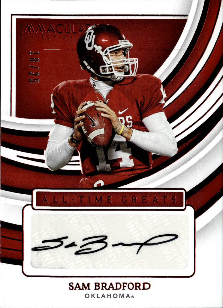 2022 Sam Bradford Panini Immaculate COLLEGIATE ALL TIME GREATS SIGNATU