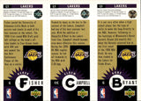 1996-97 Kobe Bryant Eldon Campbell Derek Fisher Upper Deck COLLECTOR'S CHOICE TEAM SET ROOKIE GOLD RC #L1 Los Angeles Lakers HOF
