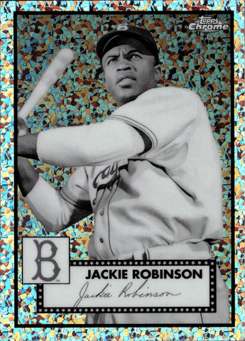 2021 Jackie Robinson Topps Chrome Platinum Anniversary BLACK AND WHITE MINI DIAMOND REFRACTOR #610 Brooklyn Dodgers HOF