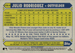 2022 Julio Rodriguez Topps Update Series ROOKIE 1987 DESIGN RC #87TBU-44 Seattle Mariners