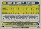 2022 Julio Rodriguez Topps Update Series ROOKIE 1987 DESIGN RC #87TBU-44 Seattle Mariners