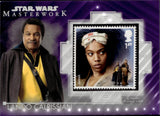 2020 Lando Calrissian Topps Star Wars Masterwork PURPLE STAMP 28/50 RELIC #SC-LJ