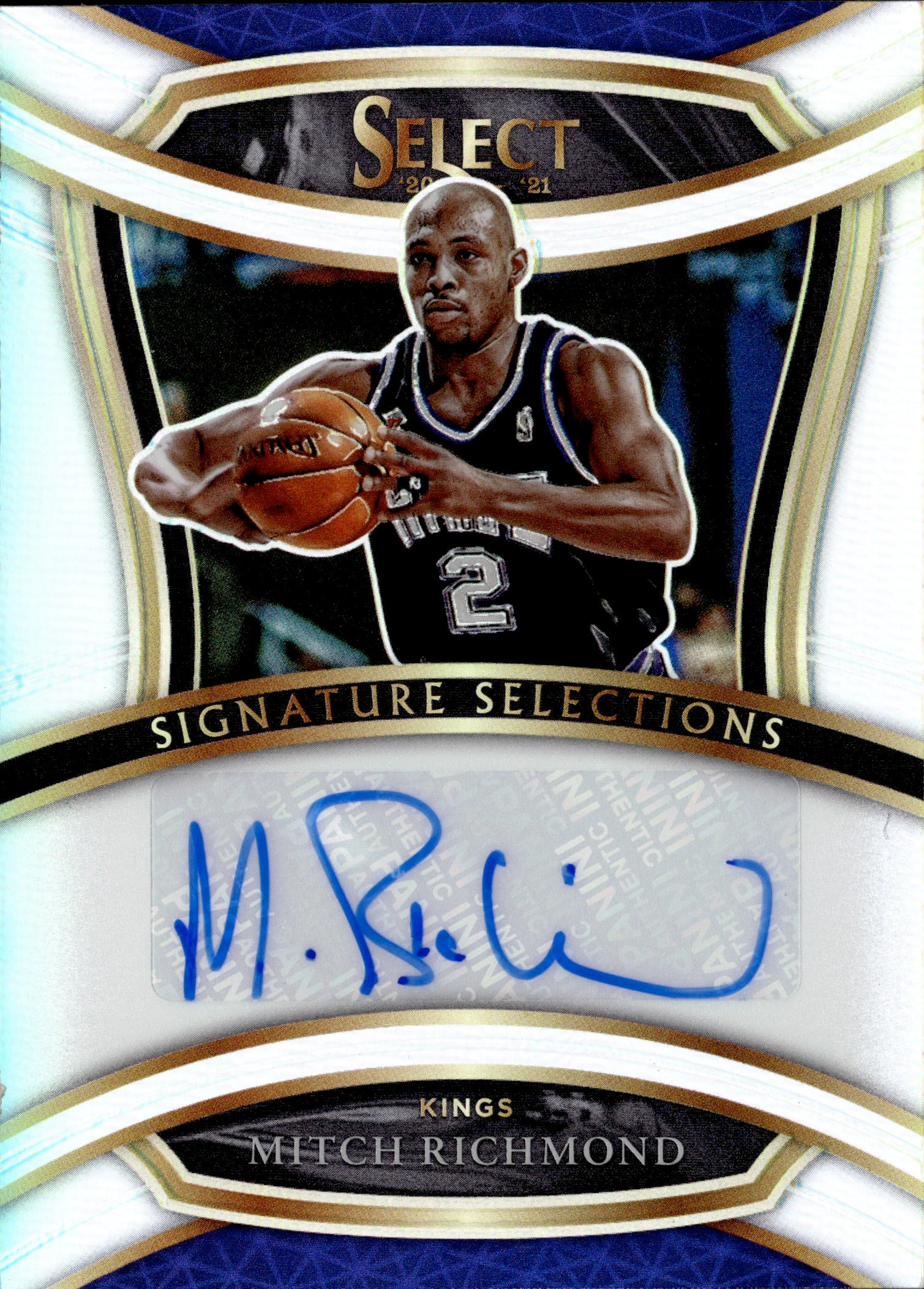 2020-21 Mitch Richmond Panini Select HOLO SILVER SIGNATURE