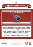 2022 Malik Willis Panini Donruss GRIDIRON KINGS ROOKIE RC #RGK-3 Tennessee Titans