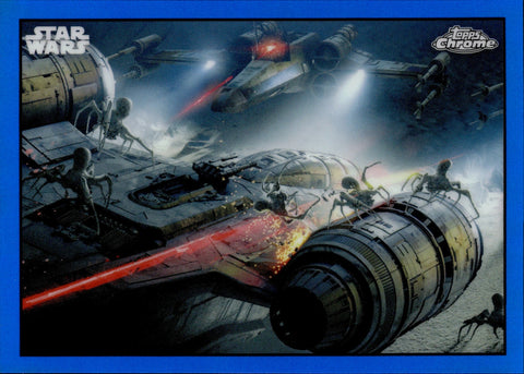 2022 Mandalorian Concept Art Topps Chrome Star Wars The Mandalorian Beskar Edition BLUE REFRACTOR 45/99 #IC-1