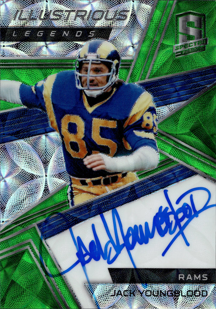 2018 Jack Youngblood Panini Spectra NEON GREEN ILLUSTRIOUS LEGENDS AUT