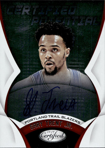 2018-19 Gary Trent Jr. Panini Certified POTENTIAL ROOKIE AUTO AUTOGRAPH RC #CP-GT Portland Trail Blazers