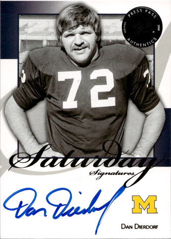 2008 Dan Dierdorf Press Pass Legends SATURDAY SIGNATURES AUTO AUTOGRAPH #SS-DD St. Louis Cardinals HOF