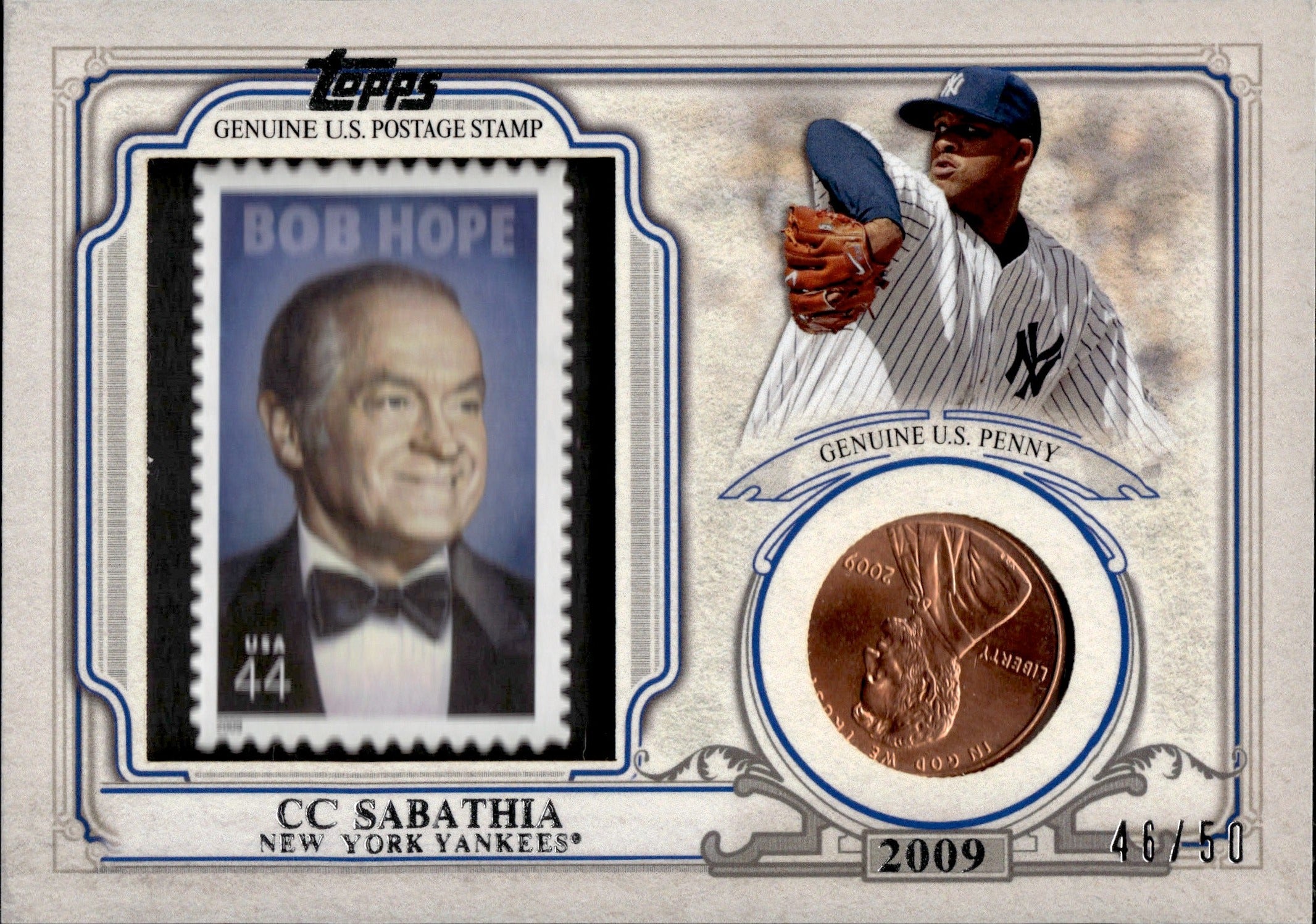 2016 C.C. Sabathia Topps Series 1 WORLD CHAMPION COIN AND STAMP 46 60