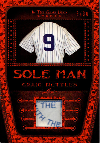 2022 Graig Nettles Leaf In The Game Used SOLE MAN ADIDAS TAG PATCH RELIC 6/30 New York Yankees