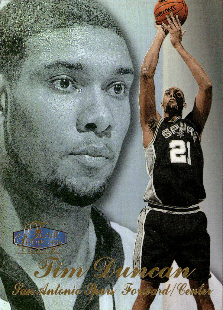 1997-98 Tim Duncan Flair Showcase ROW 3 ROOKIE RC #5 San Antonio Spurs