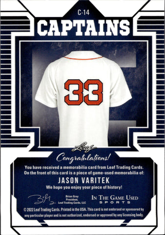 Jason Varitek autographed Jersey (Boston Red Sox)