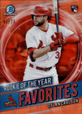 2021 Dylan Carlson Bowman Chrome ROOKIE OF THE YEAR FAVORITES ORANGE REFRACTOR 01/25 #RRY-DC St. Louis Cardinals