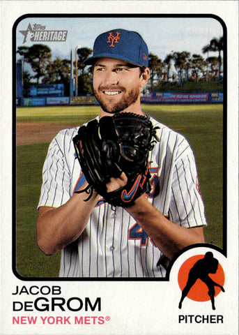 2022 Jacob deGrom Topps Heritage TEAM AND NAME COLOR SWAP VARIATION #250 New York Mets