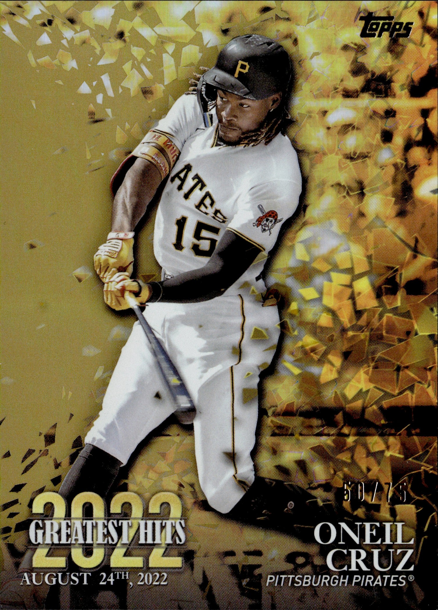 2023 Oneil Cruz Topps Series 1 GOLD 2022'S GREATEST HITS 50/75 #22GH-6