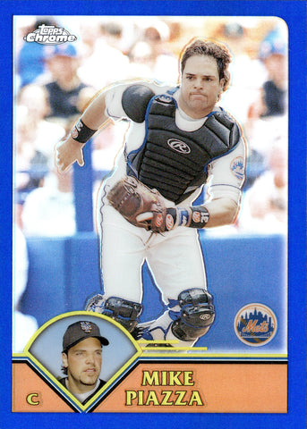 2003 Mike Piazza Topps Chrome REFRACTOR 536/699 #325 New York Mets