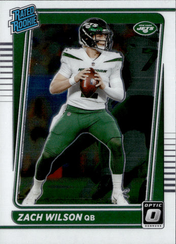 2021 Zach Wilson Donruss Optic RATED ROOKIE RC #202 New York Jets 3