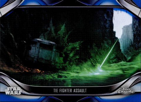 2022 Tie Fighter Assault Topps Chrome Star Wars The Mandalorian Beskar Edition BLUE REFRACTOR 17/99 #S2-23