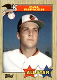 1987 Cal Ripken Jr. Topps TIFFANY ALL STAR #609 Baltimore Orioles HOF