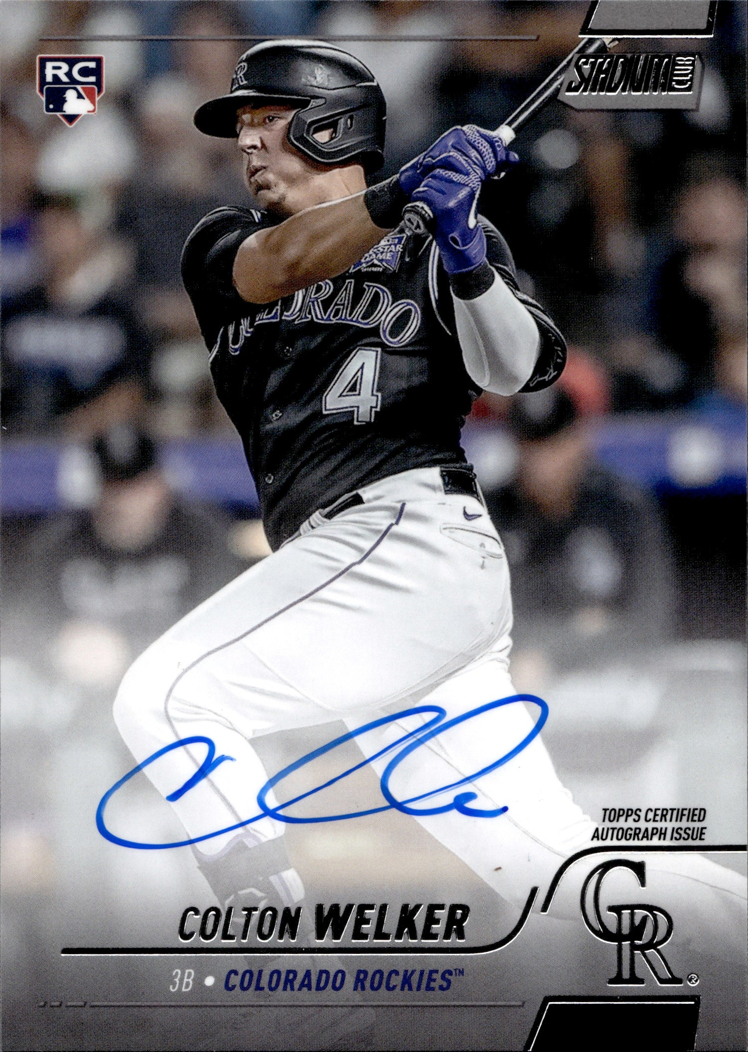 2022 Colton Welker Topps Stadium Club ROOKIE AUTO AUTOGRAPH RC #SCBA-CW  Colorado Rockies