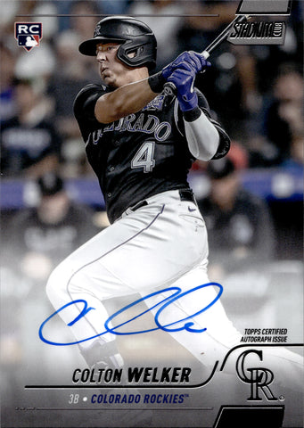 2022 Colton Welker Topps Stadium Club ROOKIE AUTO AUTOGRAPH RC #SCBA-CW Colorado Rockies