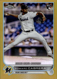 2022 Edward Cabrera Topps Chrome Update Series GOLD REFRACTOR ROOKIE 37/50 RC #USC87 Miami Marlins