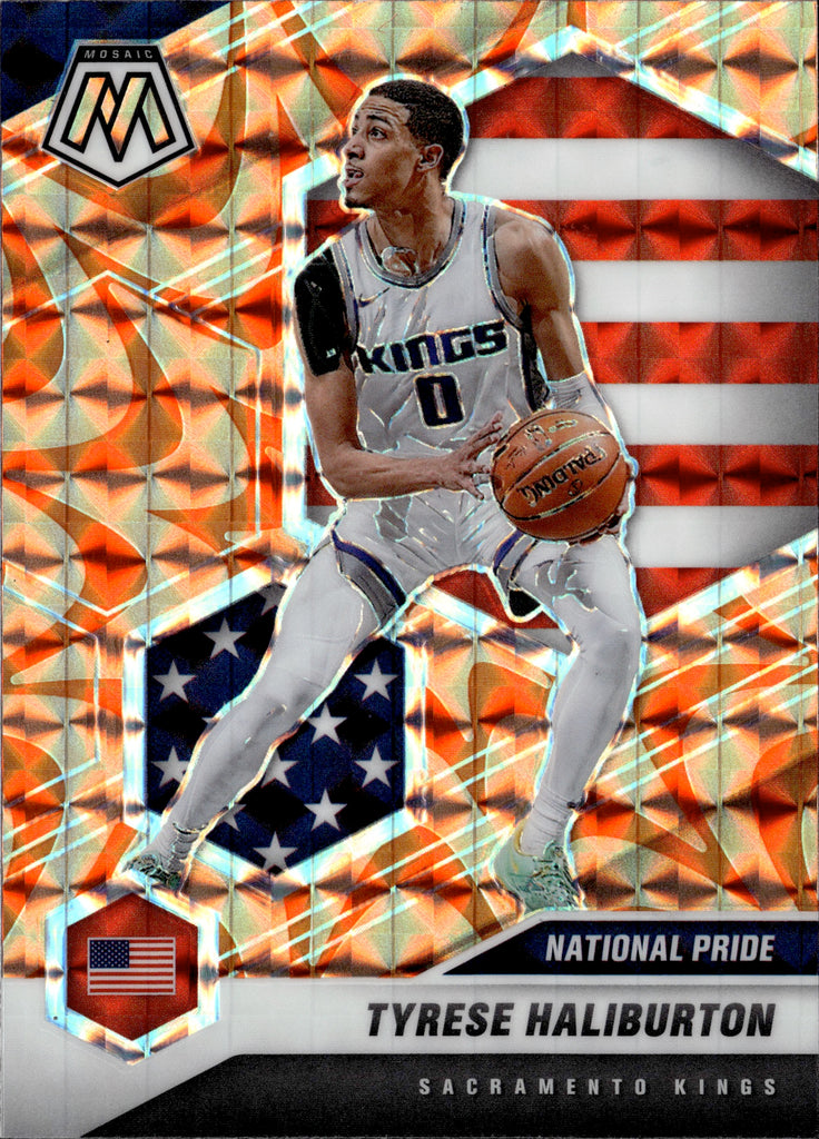 2020-21 Tyrese haliburton Panini Mosaic REACTIVE ORANGE NATIONAL PRIDE