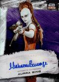 2022 Michonne Bourriague as Aurra Sing Topps Star Wars Galaxy Chrome PURPLE REFRACTOR AUTO 26/50 AUTOGRAPH #GA-MBA