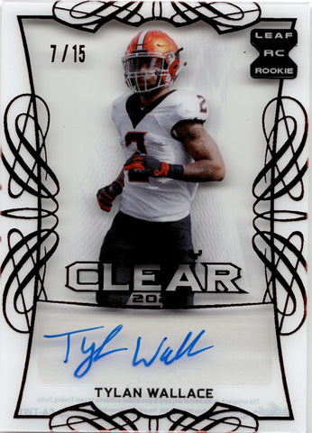 2021 Tylan Wallace Leaf Trinity RED CLEAR ROOKIE AUTO 07/15 AUTOGRAPH RC #CATW1 Baltimore Ravens
