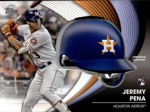 2022 Jeremy Pena Topps Update ROOKIE COMMEMORATIVE BATTING HELMET MANUFACTURED RELIC RC #BH-JPE Houston Astros 5