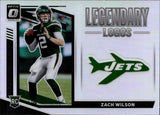 2021 Zach Wilson Donruss Optic HOLO SILVER LEGENDARY LOGOS ROOKIE RC #LL-15 New York Jets