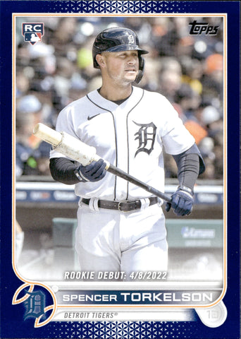 2022 Spencer Torkelson Topps Update Series NAVY BLUE ROOKIE DEBUT RC #USC79 Detroit Tigers