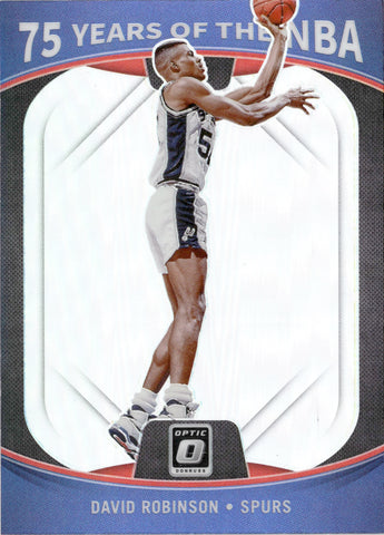 2021-22 David Robinson Donruss Optic HOLO SILVER 75 YEARS OF THE NBA #37 San Antonio Spurs HOF