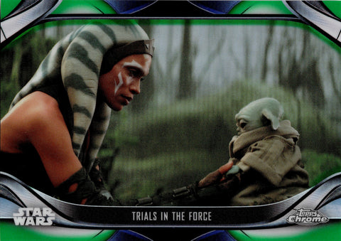 2022 Trials in the Force Topps Chrome Star Wars The Mandalorian Beskar Edition GREEN REFRACTOR 03/50 #S2-29