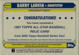 2022 Barry Larkin Topps Series 2 1987 ALL STAR BAT RELIC #87ASR-BL Cincinnati Reds HOF