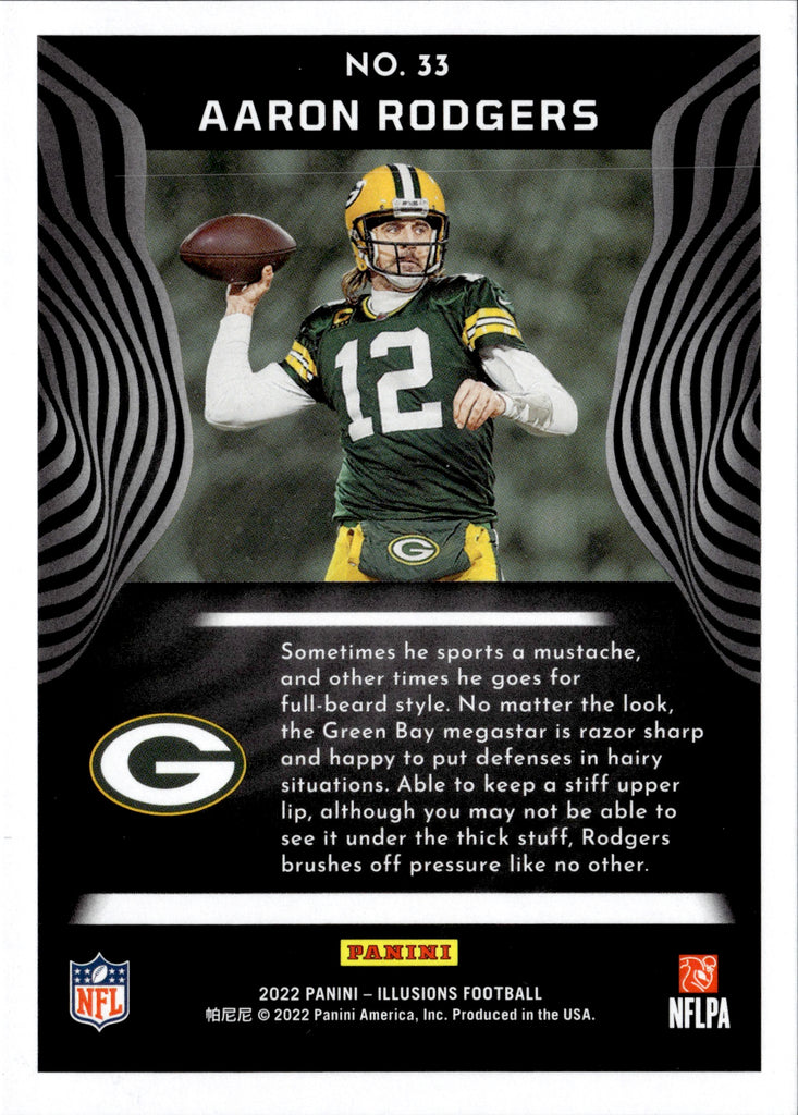 2022 Aaron Rodgers Panini Illusions TROPHY COLLECTION YELLOW DIAMOND  080/299 #33 Green Bay Packers