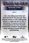 2022 Anthony Rizzo Topps Chrome Update Series STARS OF MLB RED 66/75 #SMLB-75 New York Yankees