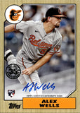 2022 Alex Wells Topps ROOKIE 1987 DESIGN AUTO AUTOGRAPH RC #87BA-AW Baltimore Orioles