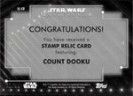 2020 Count Dooku Topps Star Wars Masterwork GREEN STAMP 71/99 RELIC #SC-CD