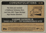 2021 Vladimir Guerrero Jr. Topps Heritage High Number CLUBHOUSE COLLECTION JERSEY RELIC #CC-VGJ Toronto Blue Jays