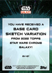 2022 Finn by Derek Laufman Topps Star Wars Galaxy Chrome GREEN REFRACTOR 19/99 BLACK & WHITE SKETCH VARIATIONS #BV-87